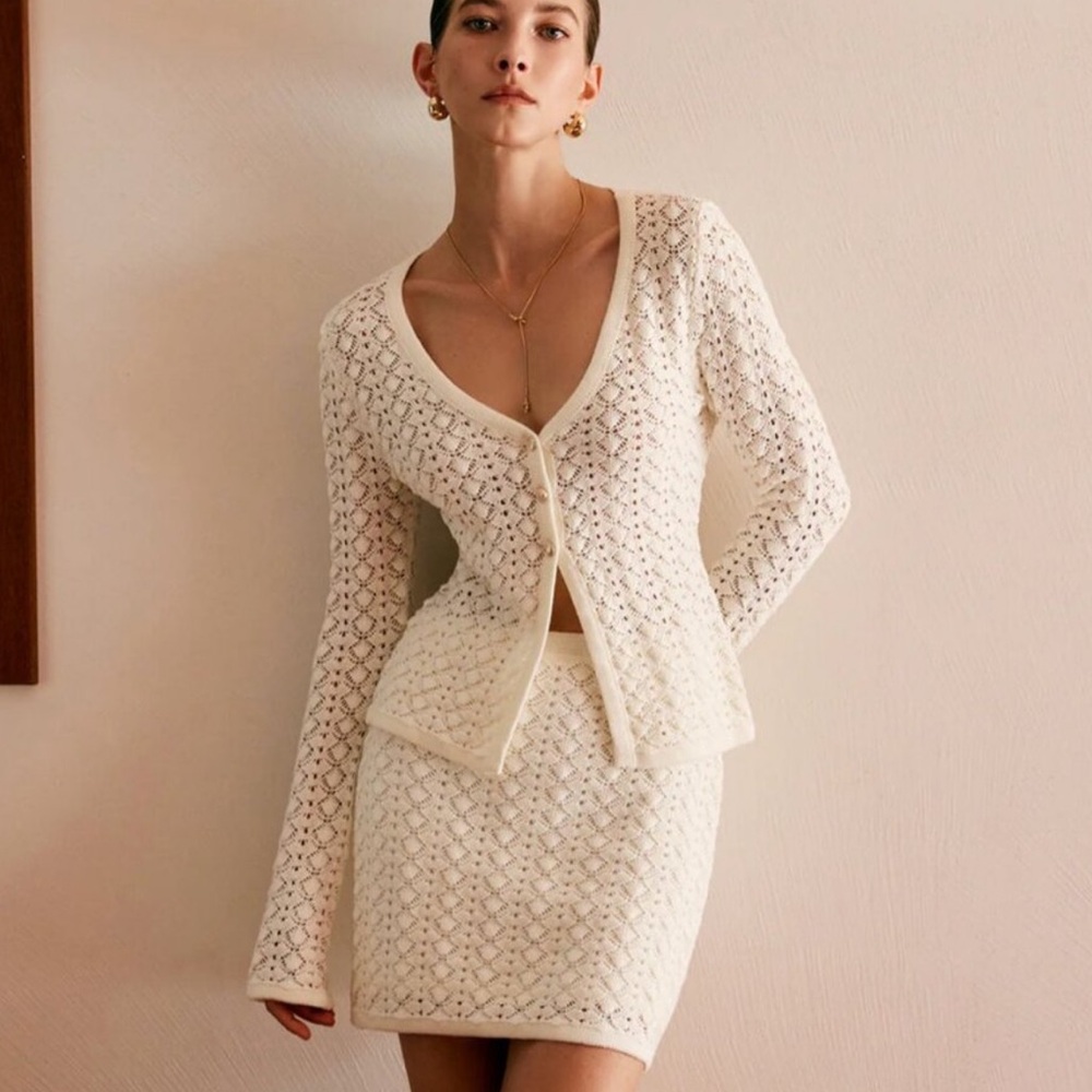 Commense White Knitted Two-Piece Set XS